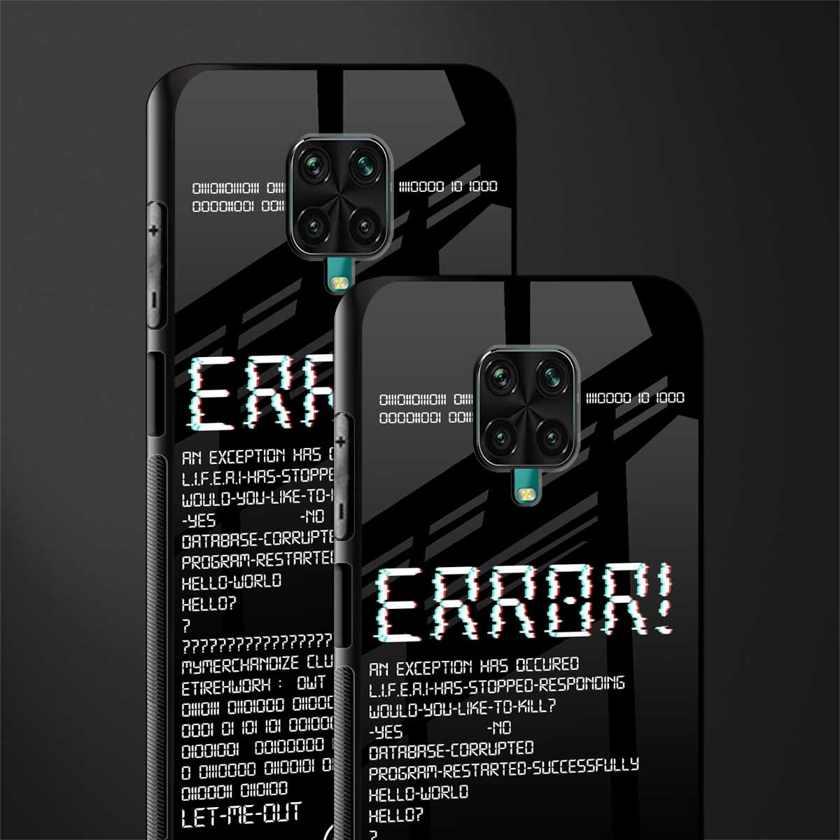 error glass case for redmi note 9 pro image-2