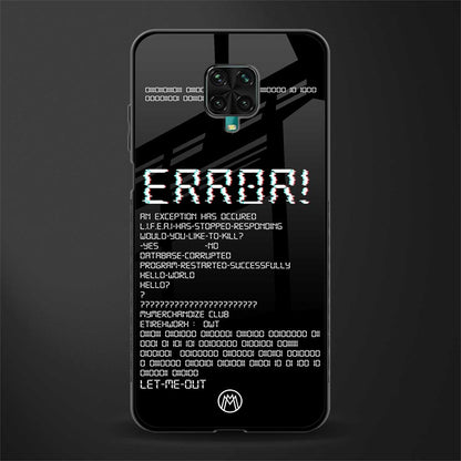 error glass case for redmi note 9 pro image