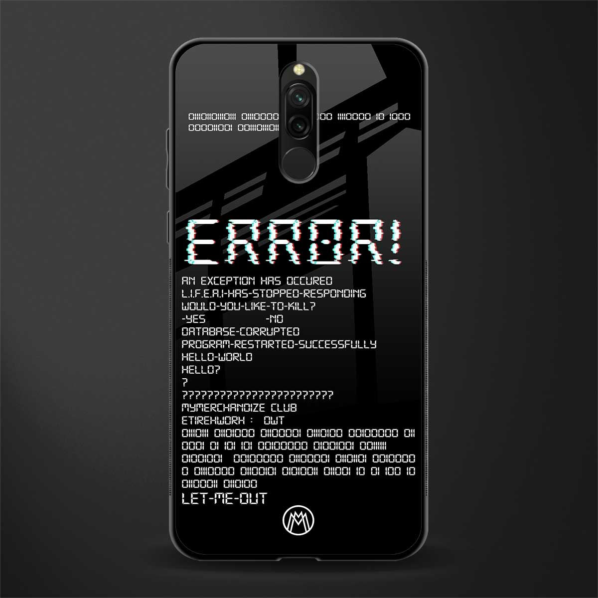 error glass case for redmi 8 image