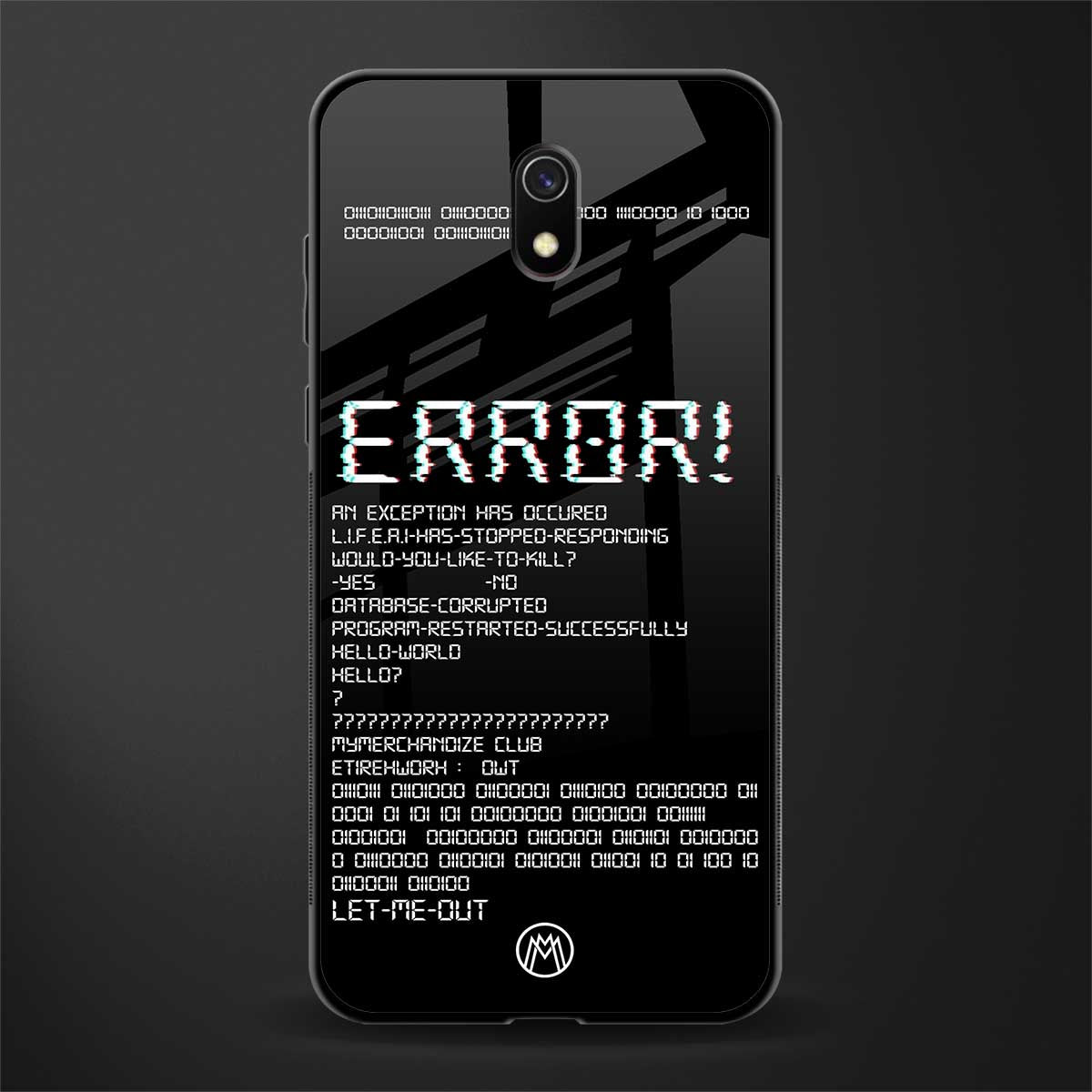 error glass case for redmi 8a image