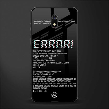 error glass case for redmi 8a image