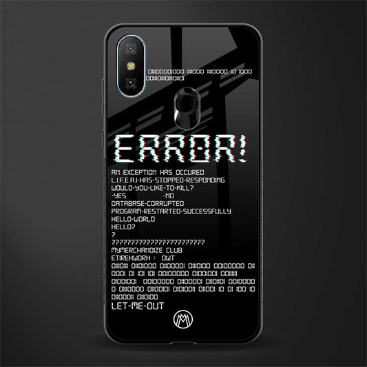 error glass case for redmi 6 pro image