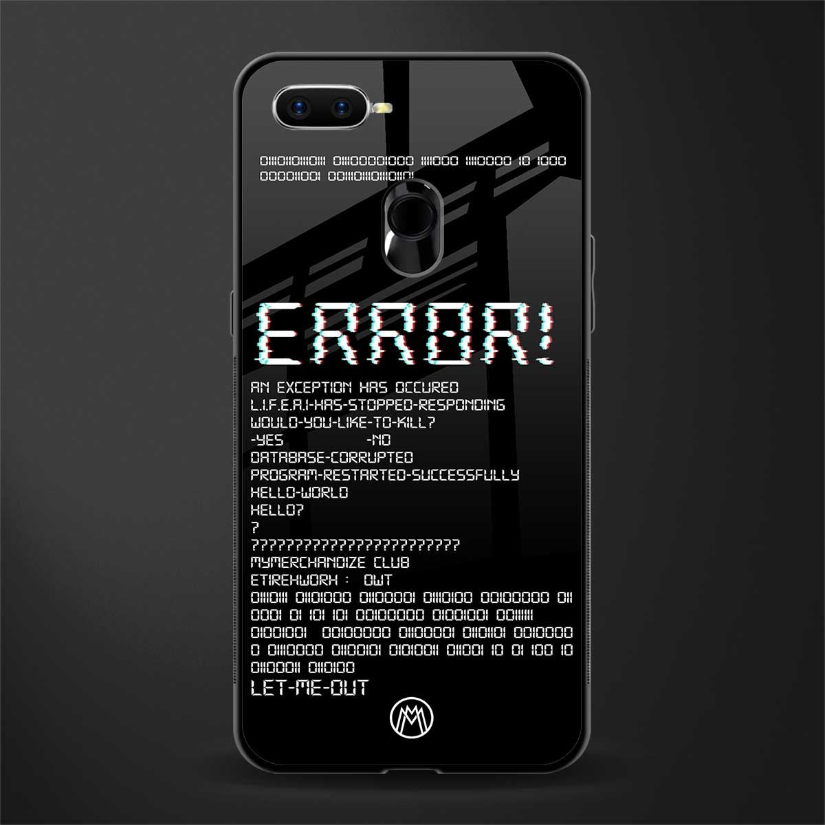 error glass case for oppo a7 image