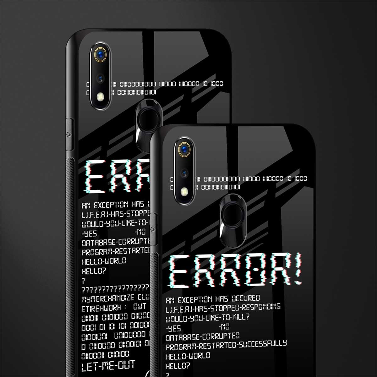 error glass case for realme 3 pro image-2