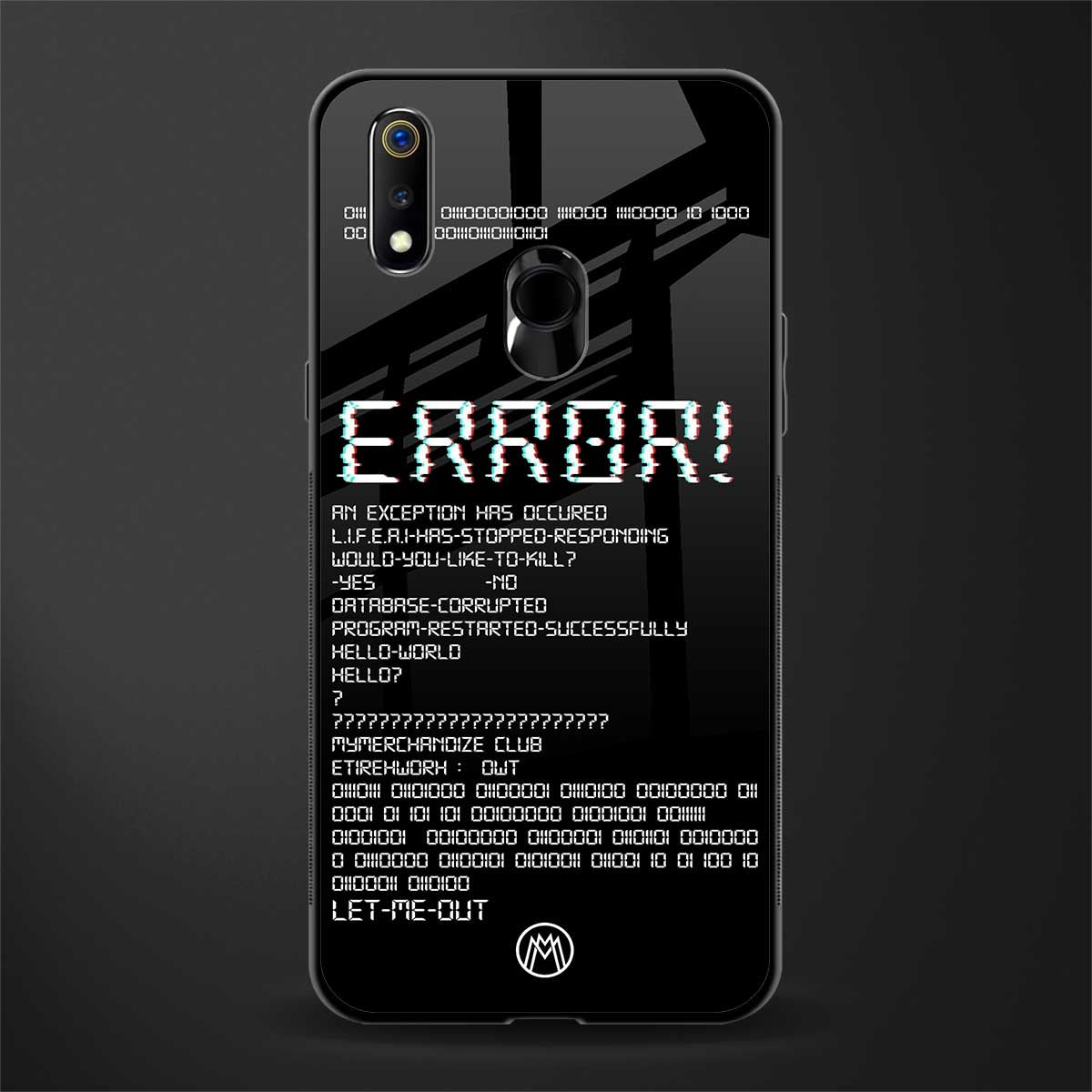 error glass case for realme 3 pro image