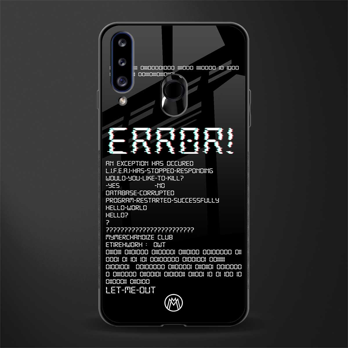 error glass case for samsung galaxy a20s image