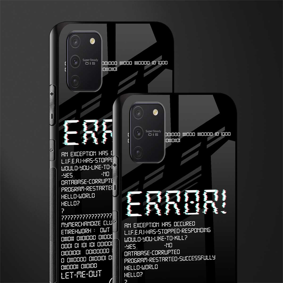 error glass case for samsung galaxy a91 image-2