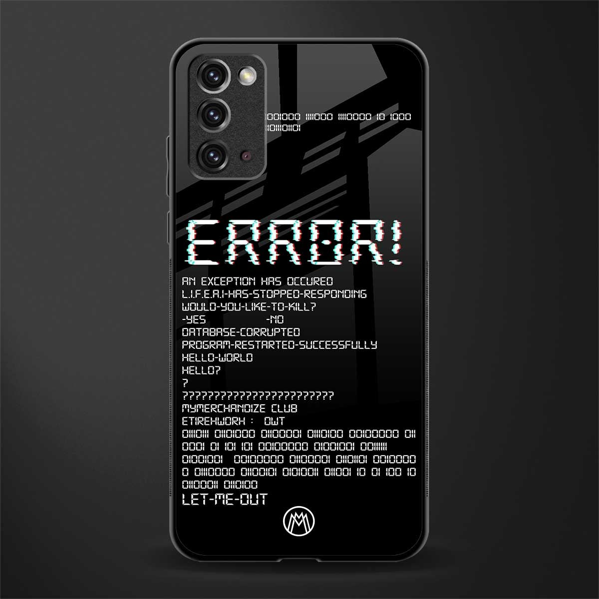 error glass case for samsung galaxy note 20 image