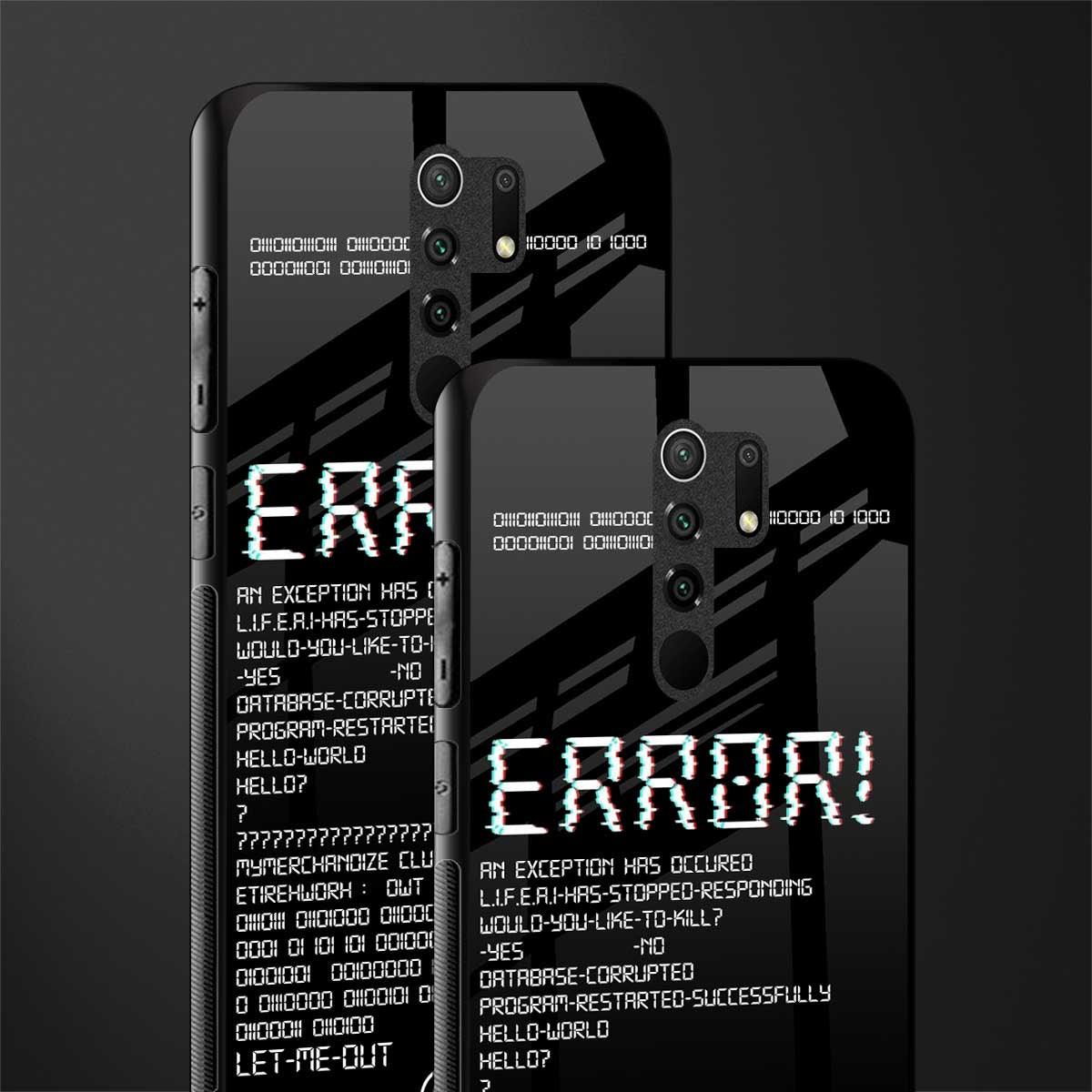 error glass case for redmi 9 prime image-2