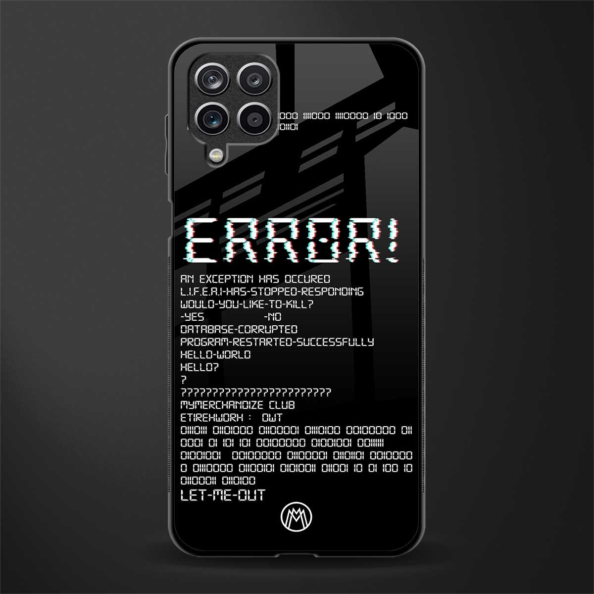 error glass case for samsung galaxy m12 image