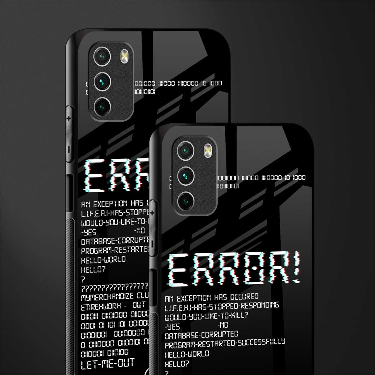 error glass case for poco m3 image-2