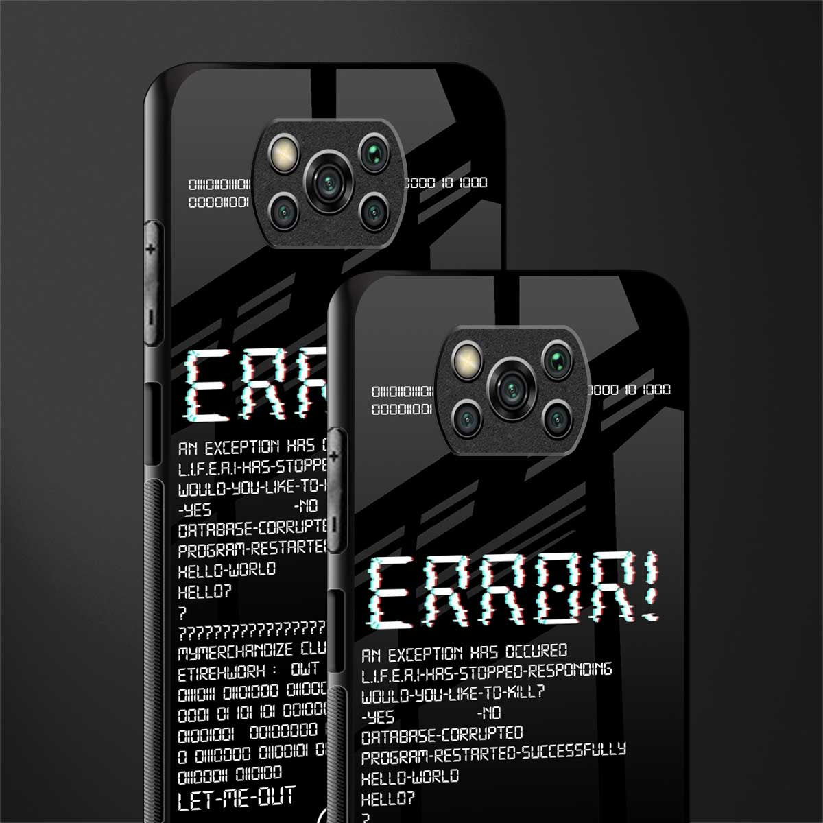 error glass case for poco x3 pro image-2