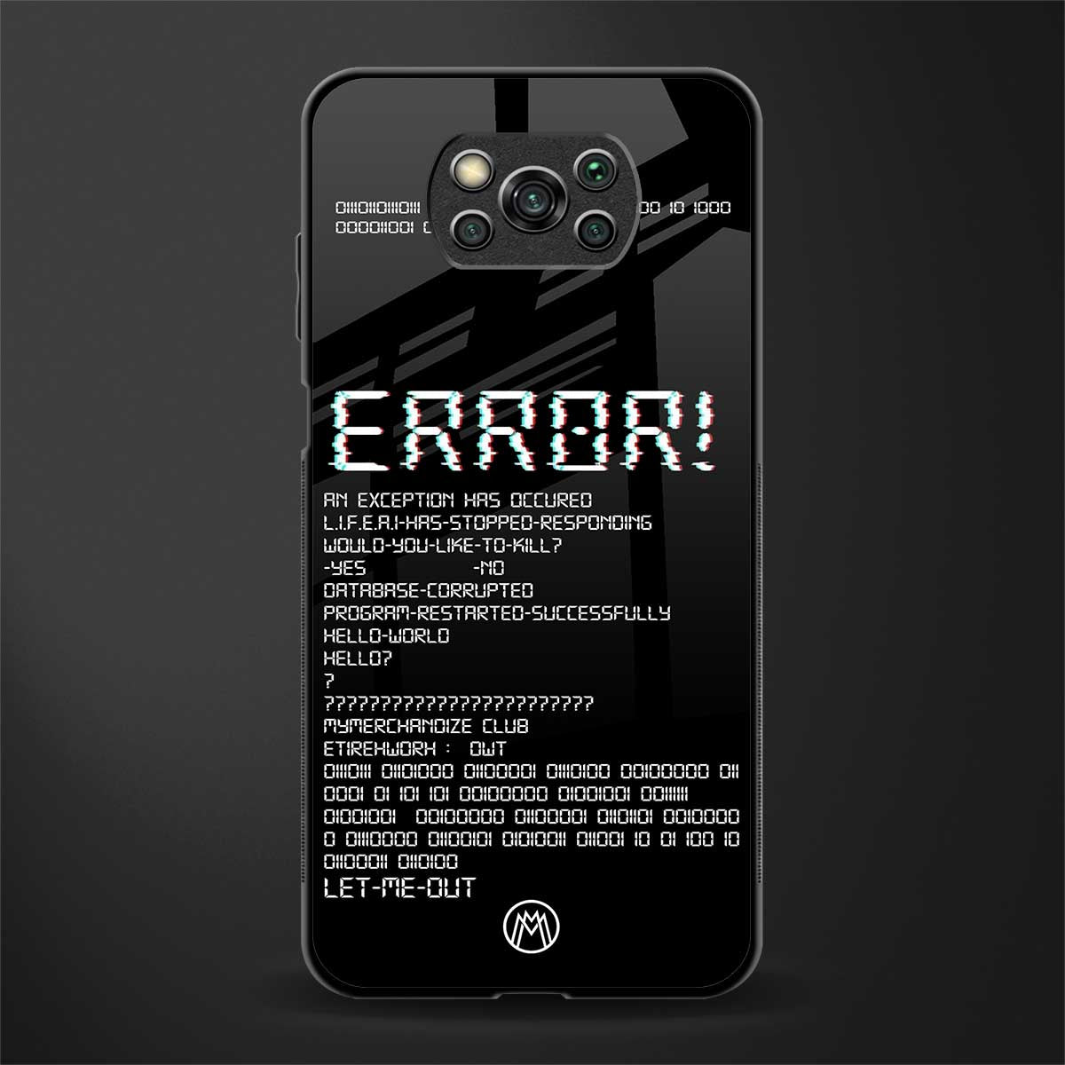 error glass case for poco x3 pro image