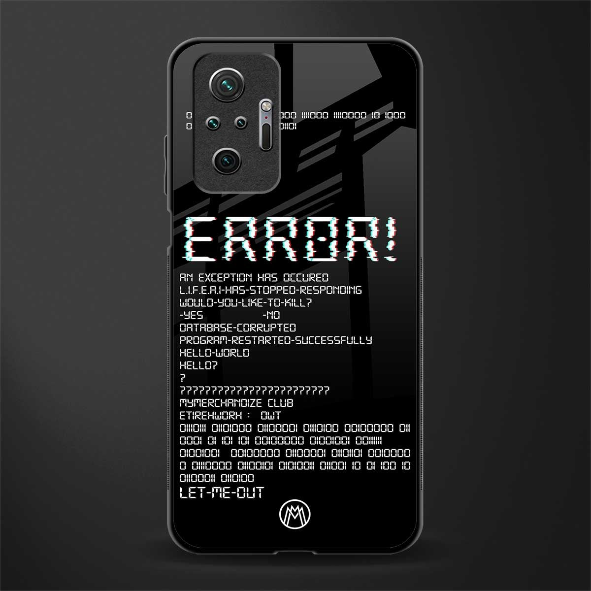 error glass case for redmi note 10 pro image