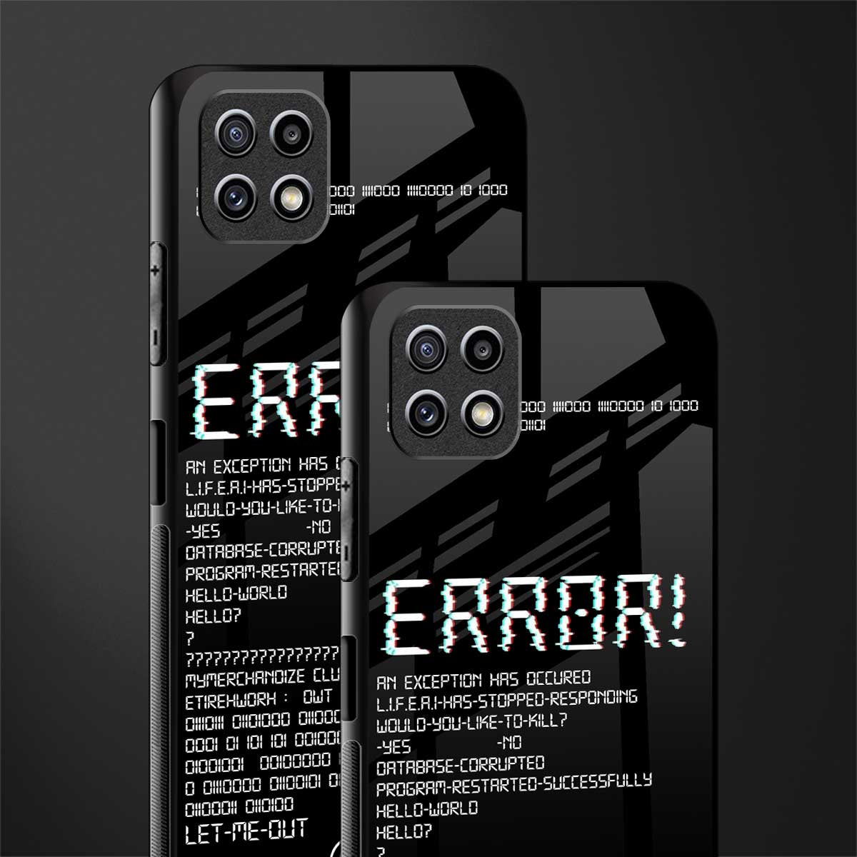 error glass case for samsung galaxy a22 5g image-2