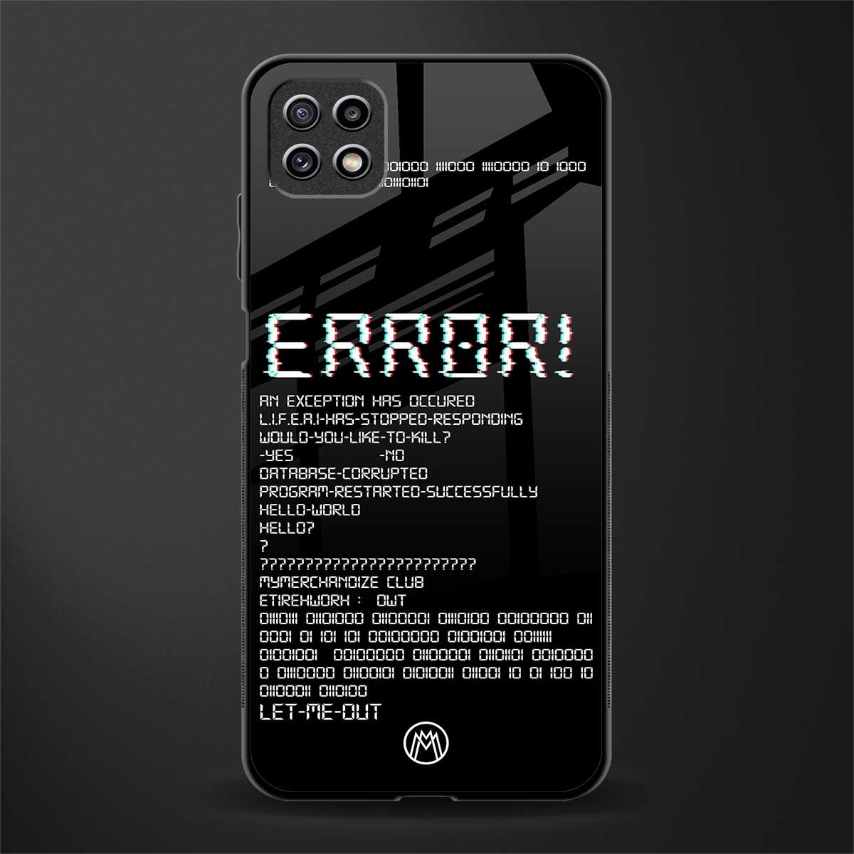 error glass case for samsung galaxy a22 5g image