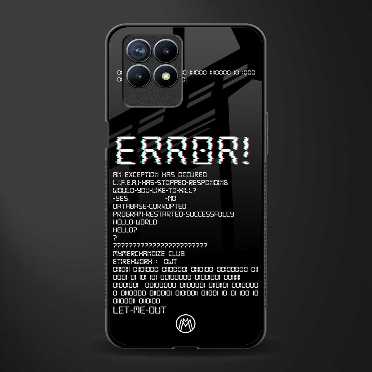 error glass case for realme 8i image
