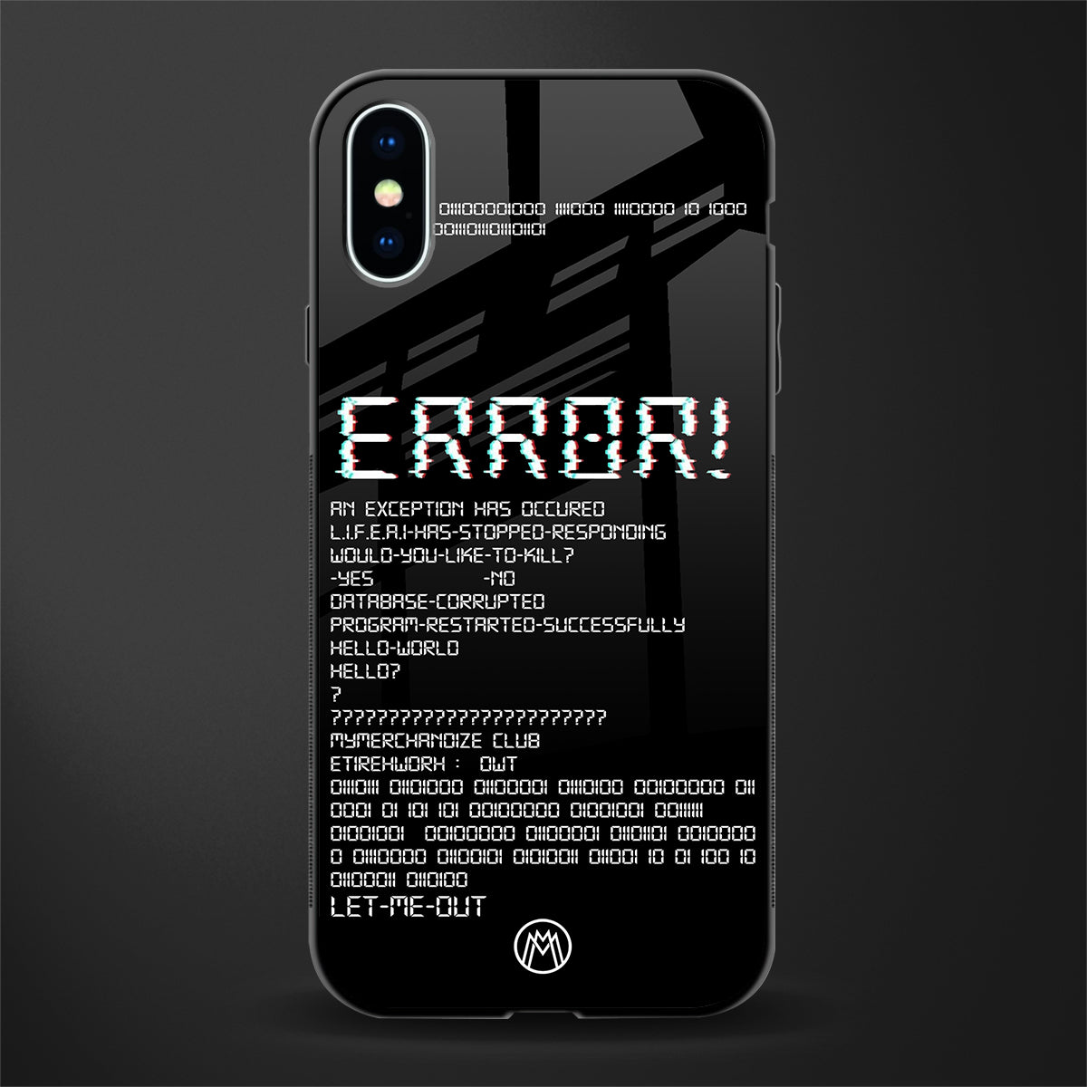 error glass case for iphone xs image