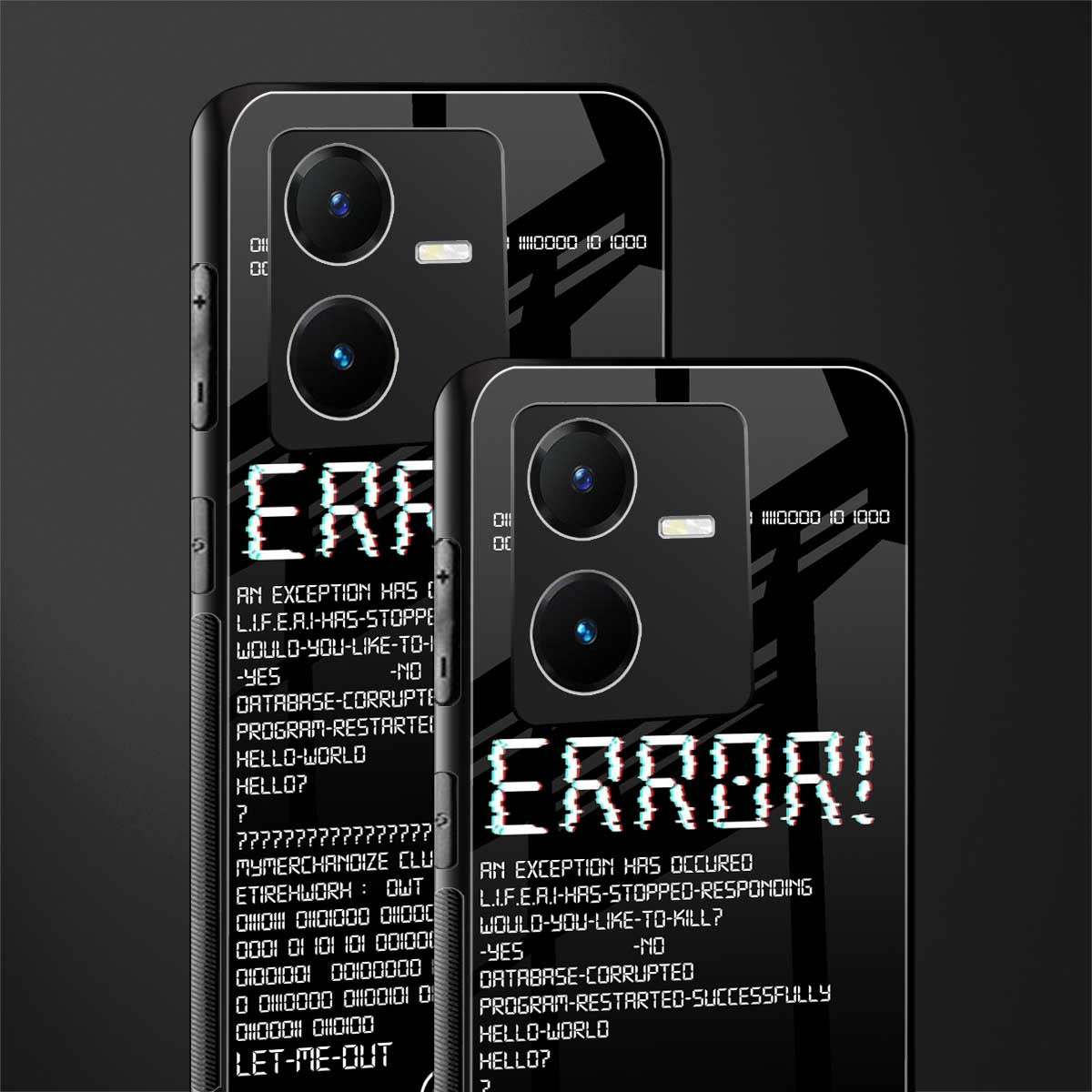 error back phone cover | glass case for vivo y22