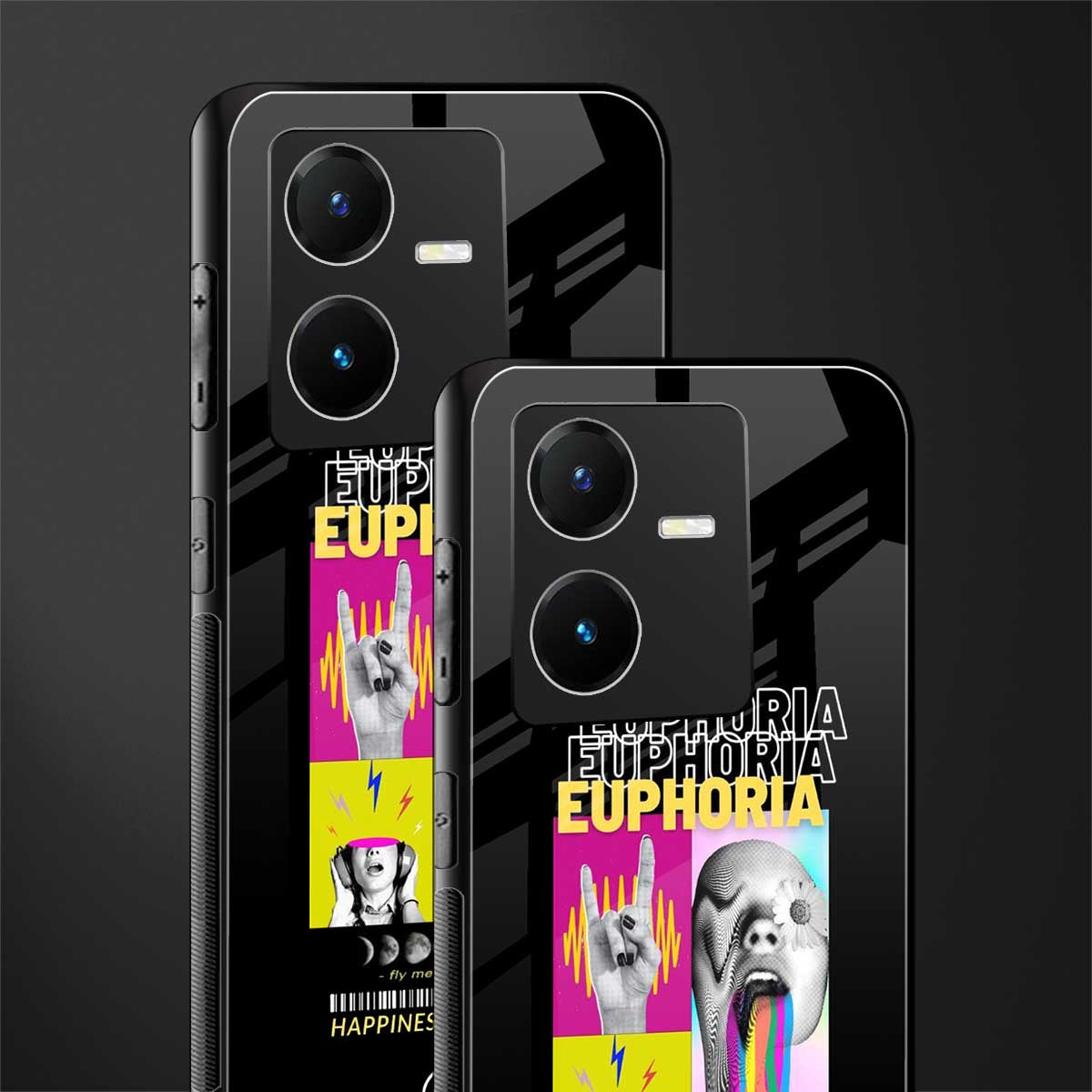 euphoria back phone cover | glass case for vivo y22
