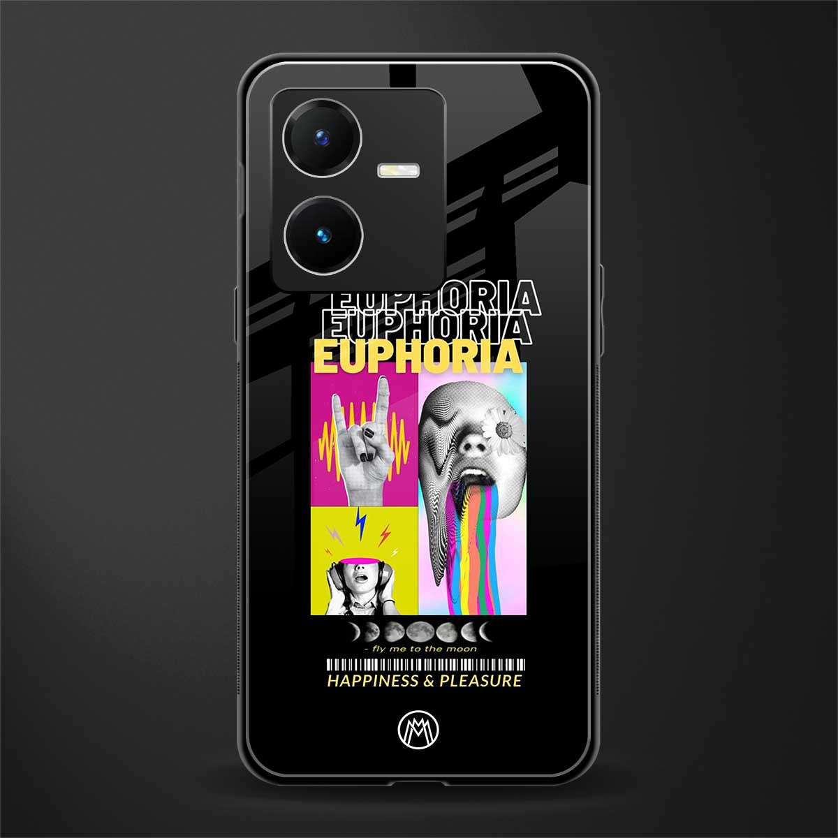 euphoria back phone cover | glass case for vivo y22