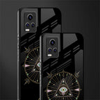 evil eye mandala black back phone cover | glass case for vivo y73