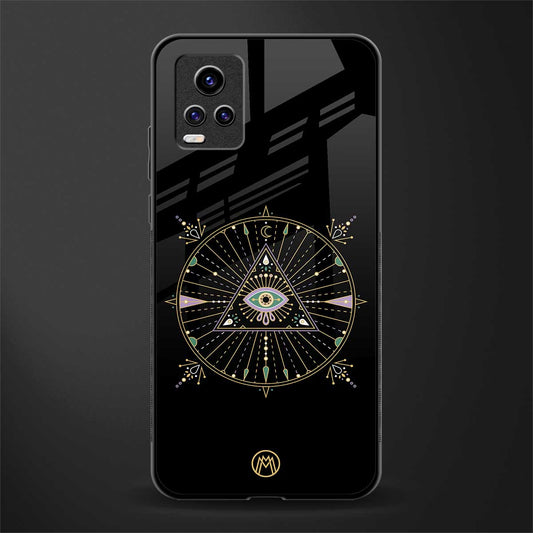 evil eye mandala black back phone cover | glass case for vivo y73