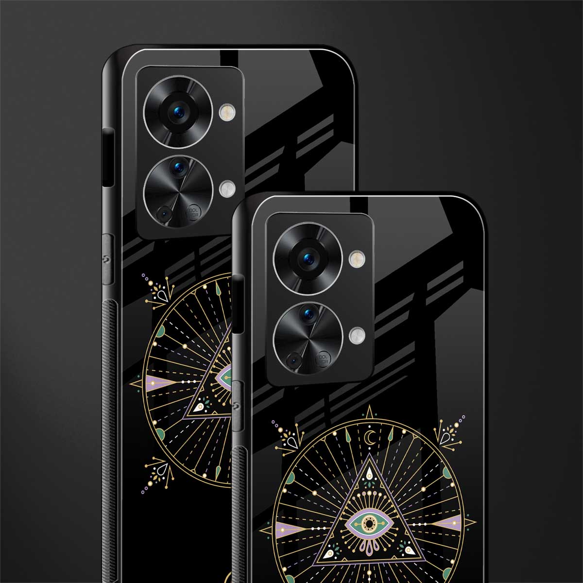 evil eye mandala black glass case for phone case | glass case for oneplus nord 2t 5g