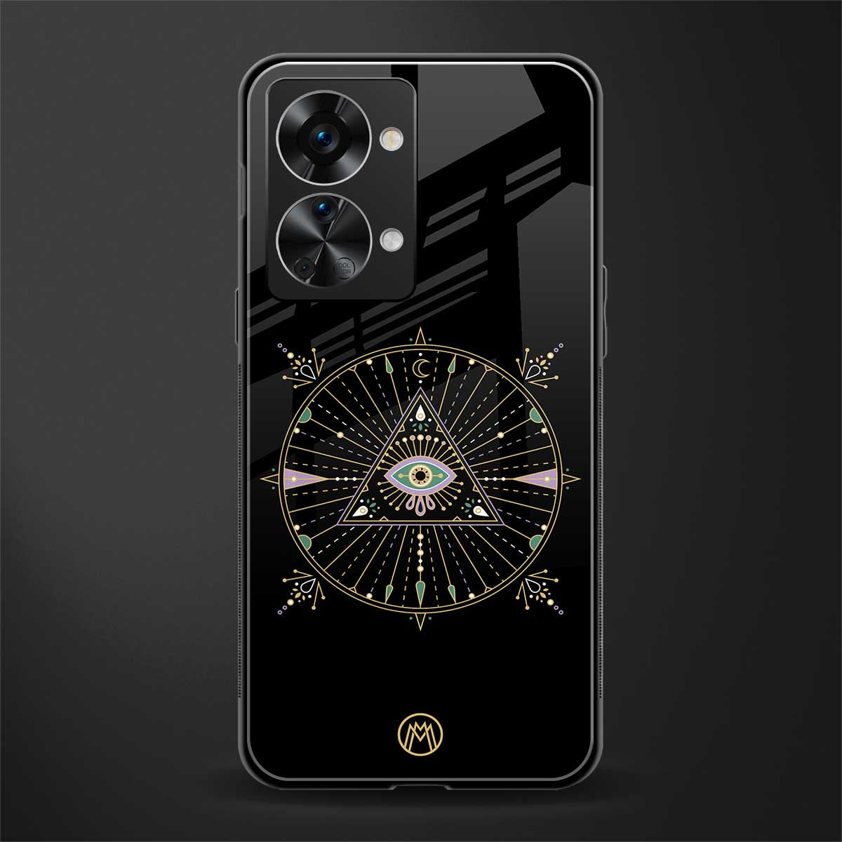 evil eye mandala black glass case for phone case | glass case for oneplus nord 2t 5g