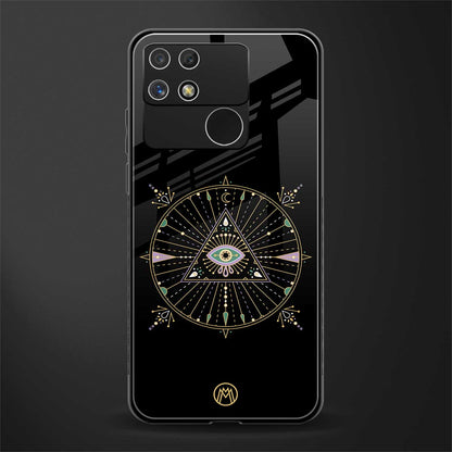 evil eye mandala black back phone cover | glass case for realme narzo 50a