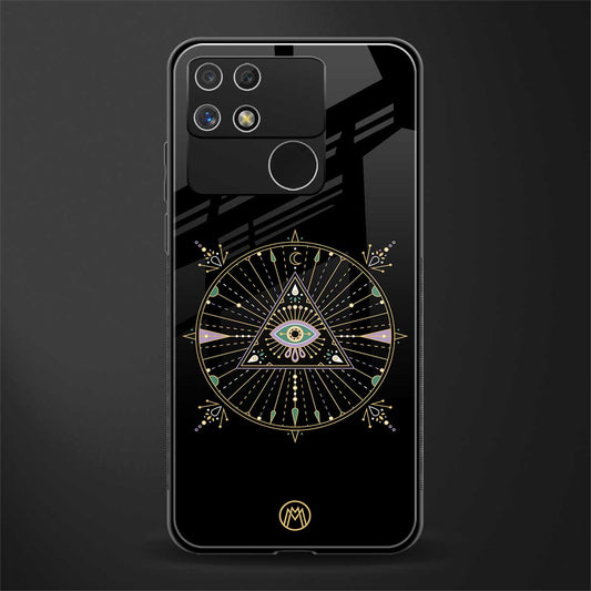 evil eye mandala black back phone cover | glass case for realme narzo 50a