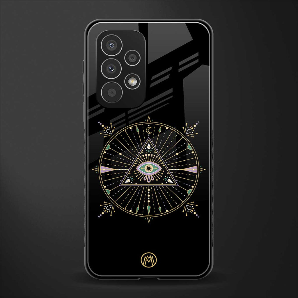 evil eye mandala black back phone cover | glass case for samsung galaxy a53 5g