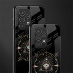 evil eye mandala black back phone cover | glass case for samsung galaxy a73 5g
