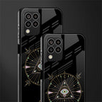 evil eye mandala black back phone cover | glass case for samsung galaxy m33 5g