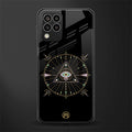 evil eye mandala black back phone cover | glass case for samsung galaxy m33 5g