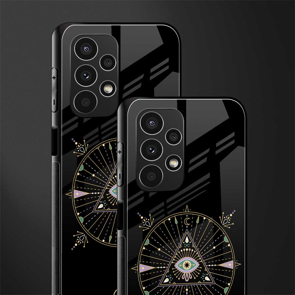 evil eye mandala black back phone cover | glass case for samsung galaxy a13 4g