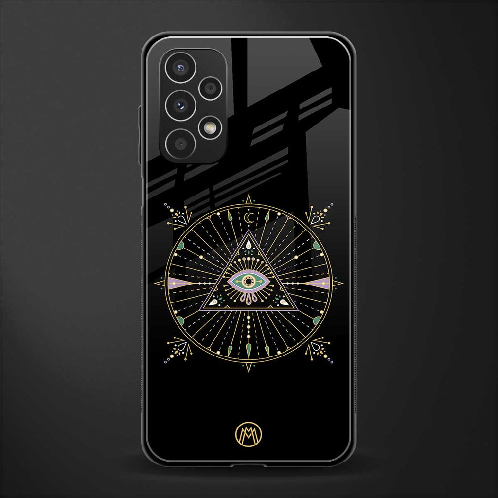 evil eye mandala black back phone cover | glass case for samsung galaxy a13 4g