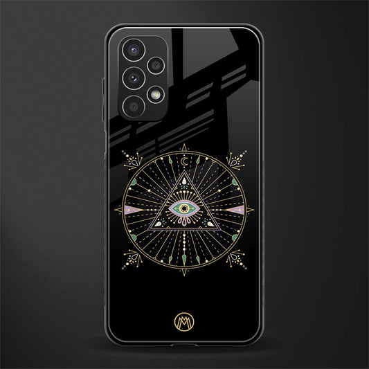 evil eye mandala black back phone cover | glass case for samsung galaxy a13 4g