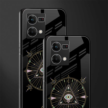 evil eye mandala black back phone cover | glass case for oppo f21 pro 4g