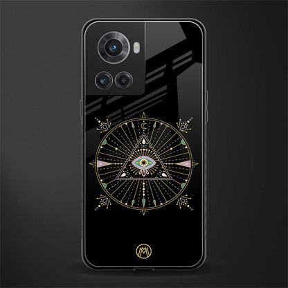 evil eye mandala black back phone cover | glass case for oneplus 10r 5g
