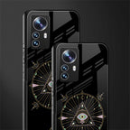 evil eye mandala black back phone cover | glass case for xiaomi 12 pro