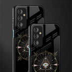 evil eye mandala black back phone cover | glass case for samsung galaxy f23 5g