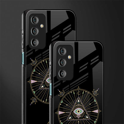 evil eye mandala black back phone cover | glass case for samsung galaxy f23 5g