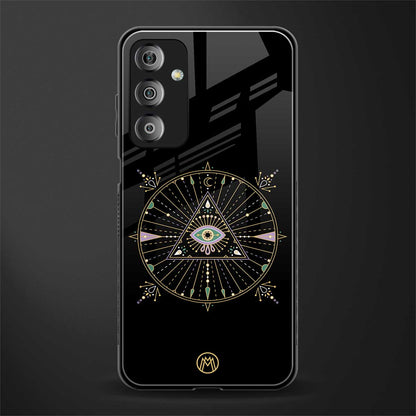 evil eye mandala black back phone cover | glass case for samsung galaxy f23 5g
