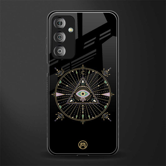 evil eye mandala black back phone cover | glass case for samsung galaxy f23 5g