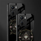 evil eye mandala black back phone cover | glass case for vivo y16