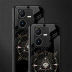 evil eye mandala black back phone cover | glass case for vivo y22