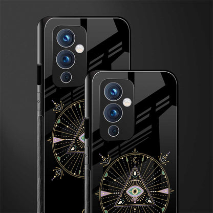 evil eye mandala black back phone cover | glass case for oneplus 9