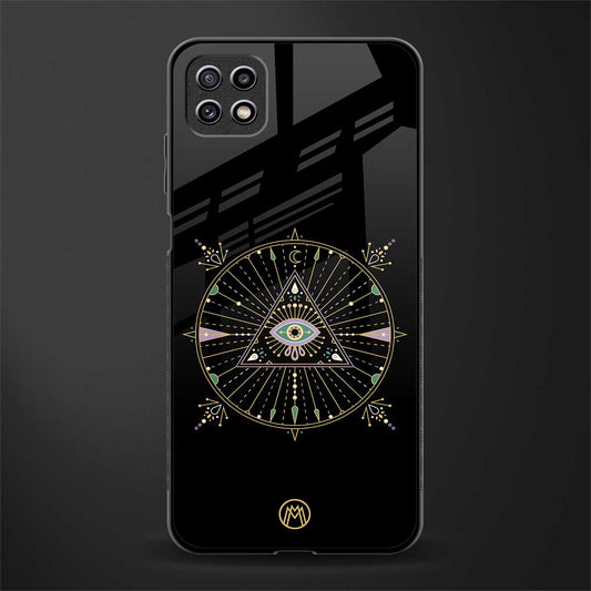 evil eye mandala black back phone cover | glass case for samsung galaxy f42