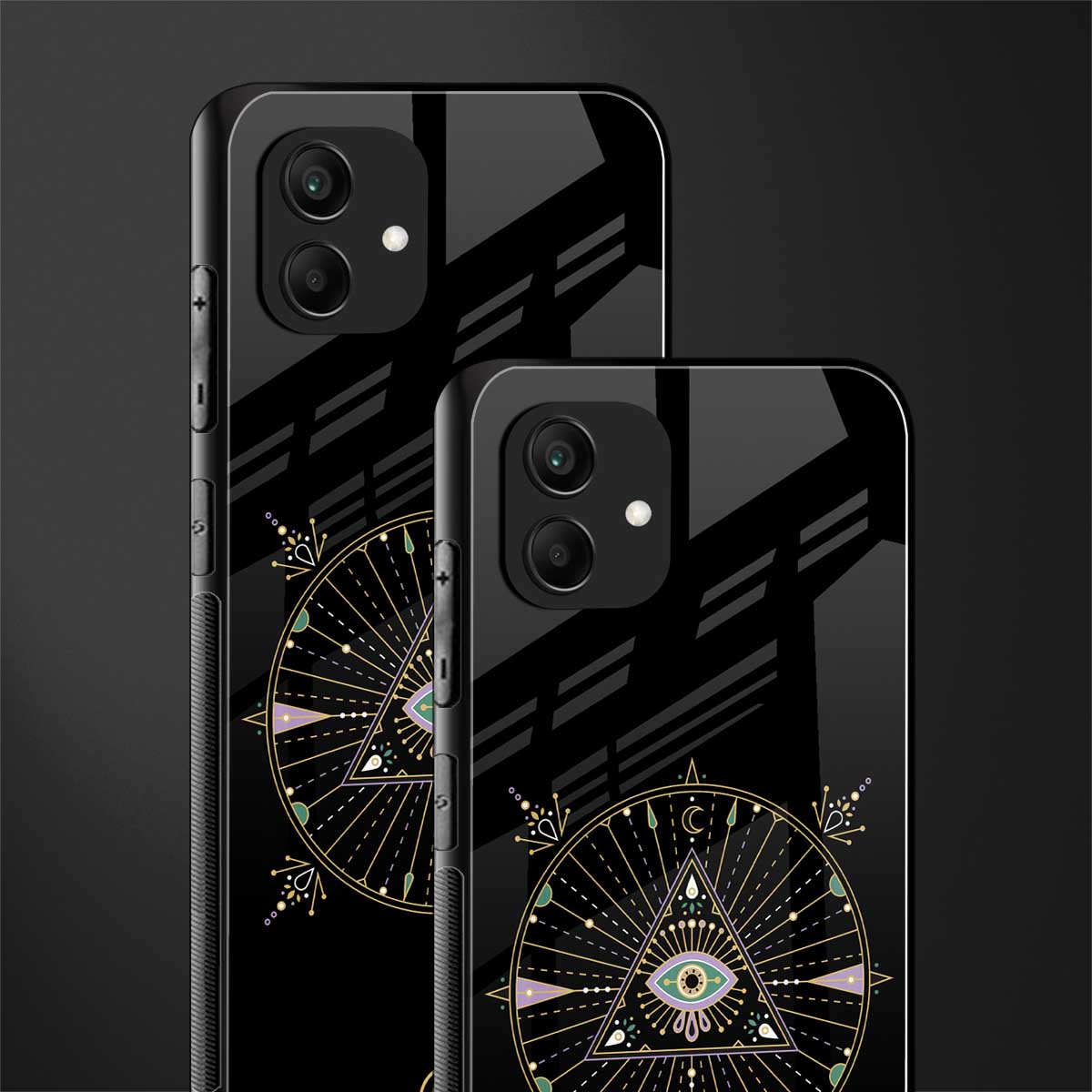 evil eye mandala black back phone cover | glass case for samsung galaxy a04